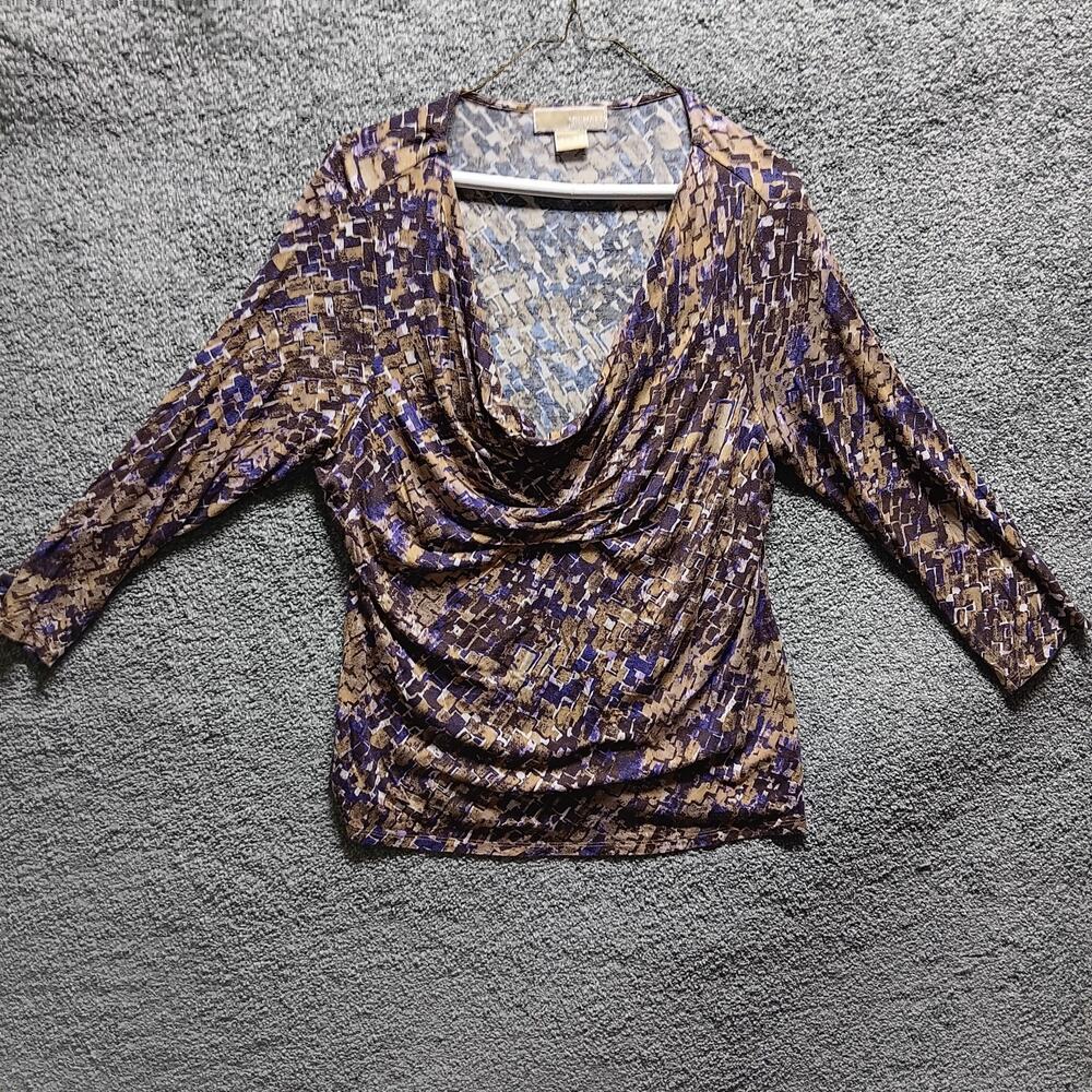 Michael Kors Women’s Floral Print Top Blouse Size Large MK